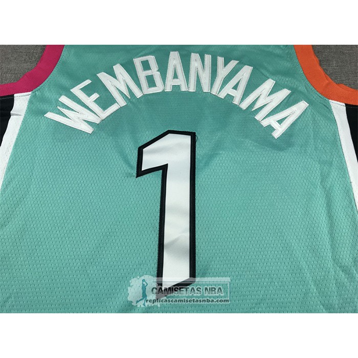 Camiseta San Antonio Spurs Victor Wembanyama NO 1 Ciudad 2022-23 Verde